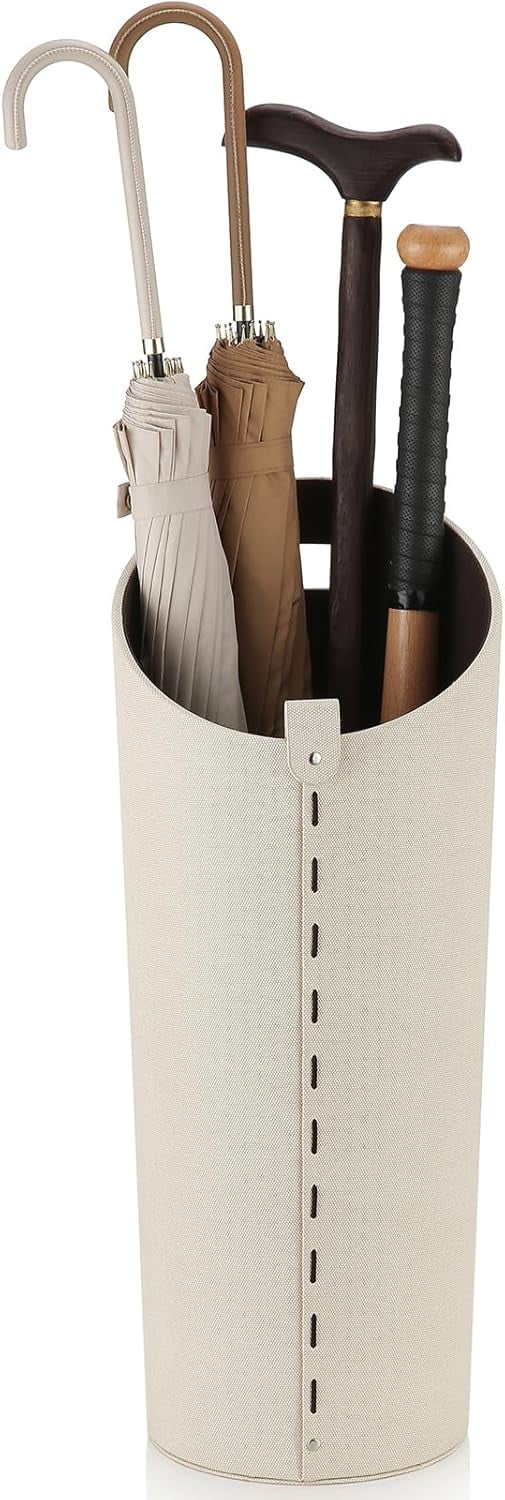 Umbrella Stand Holder For Entryway - Holds Up To 10 Umbrellas, Removable Drip Tray | Compact Organizer For Home Or Office (Black)