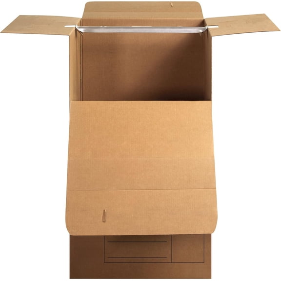 Tall Wardrobe Moving Boxes 3 Pack – 24 x 24 x 40 in Storage Boxes, Tape-Free Assembly, Ideal for Hanging Clothes and Garment Storage