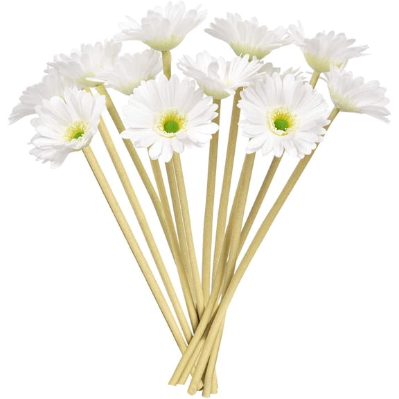 "Tall White Artificial Daisy Bouquet Fake Daisy Stems Daisy Flower Bulk Gerbera Daisy Flowers Fake Daisy Plants Artificial Daisy Flower for Party Home Kitchen Garden Wedding Decor