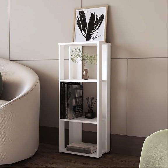 Tall White Storage Bookcase - Utilize Vertical Space Effectively Open For Home Office Increase Productivity With Organization