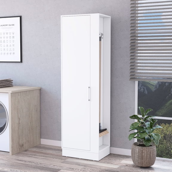 Tall White Storage Cabinet With 6 Shelves - Ideal For Storing Dance Equipment Musical Instruments