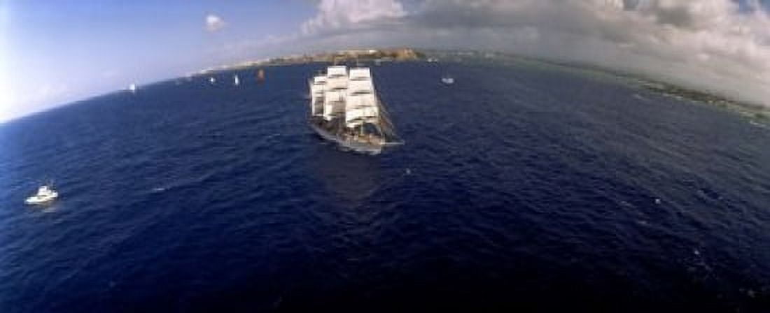 Tall ship in the sea Puerto Rico Canvas Art - Panoramic Images (15 x 6)