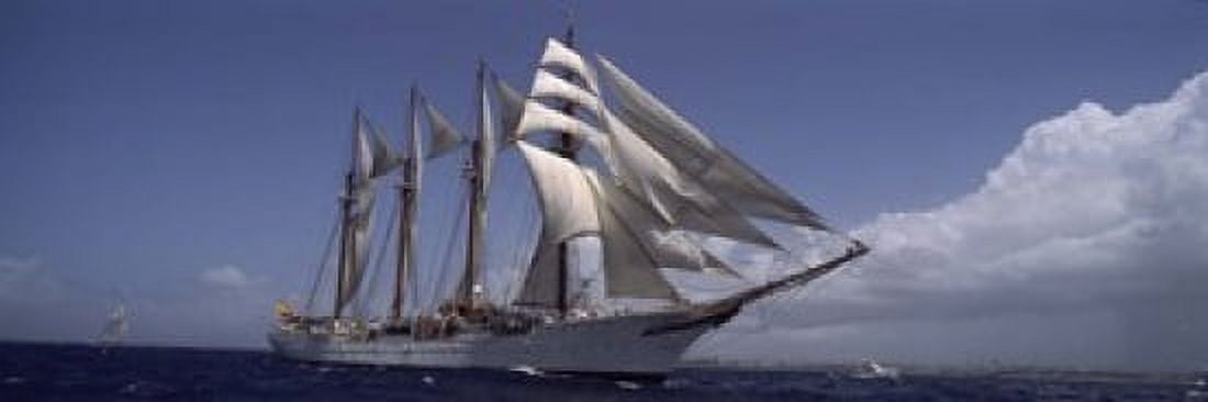Tall ship in the sea Puerto Rico Canvas Art - Panoramic Images (18 x 6)