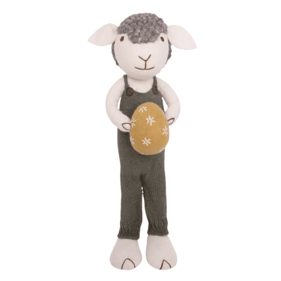 Talla Imports Felt Sheep With Brown Pants & Easter Egg - Extra Large