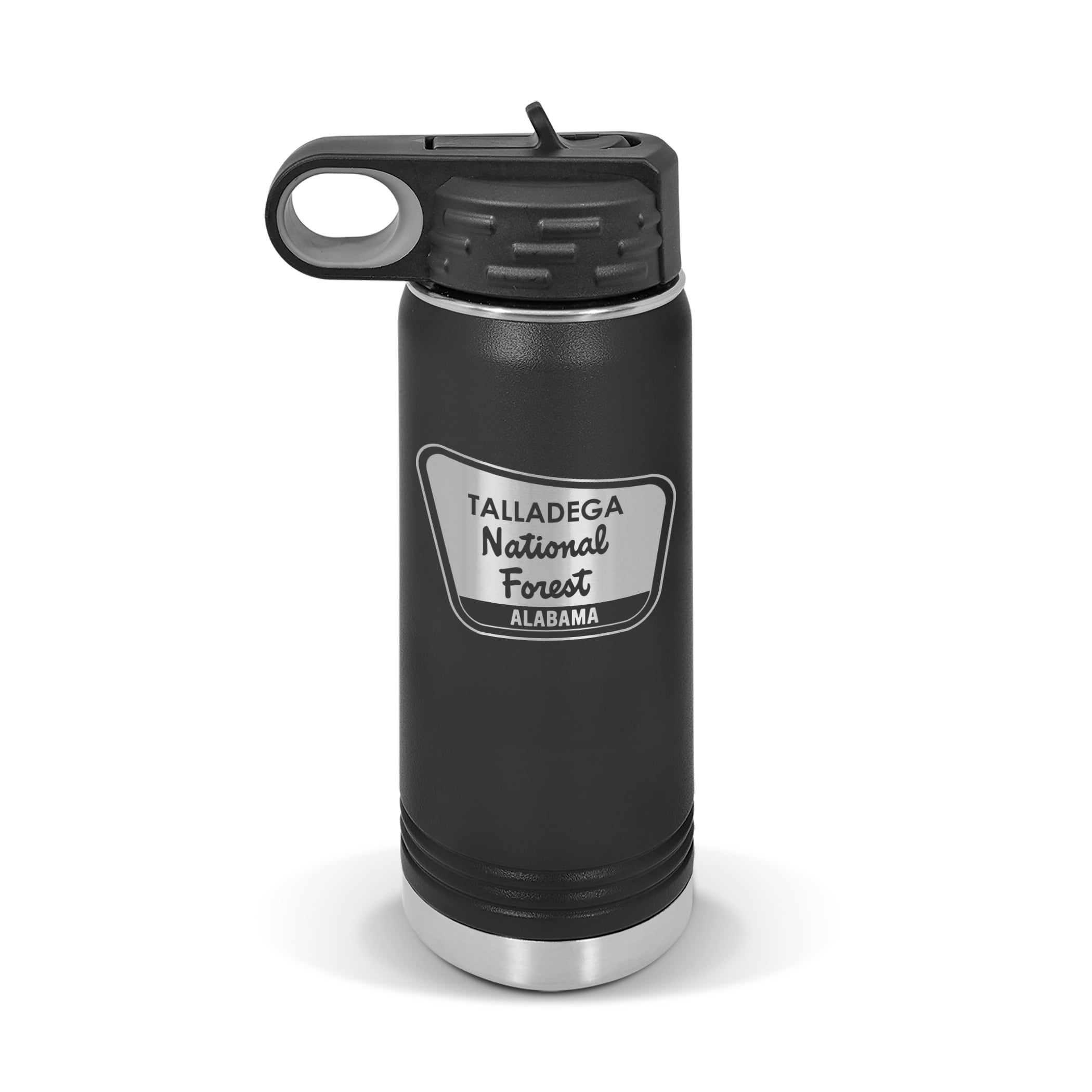 Talladega National Forest Water Bottle 20 oz - Laser Engraved w/ Flip ...
