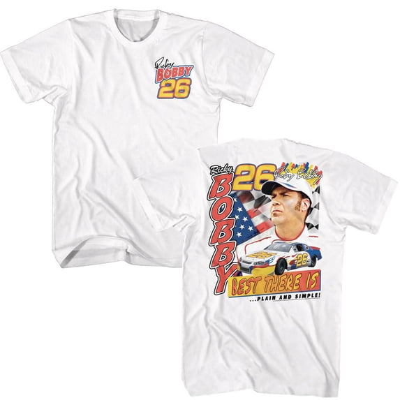 Talladega Nights Ricky Bobby Best There is Front & Back Print Mens White Short Sleeve T Shirt Graphic Tee