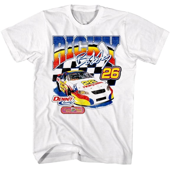 Talladega Nights Dennit Racing Sponsors Men's T Shirt (White, Adult2XL)