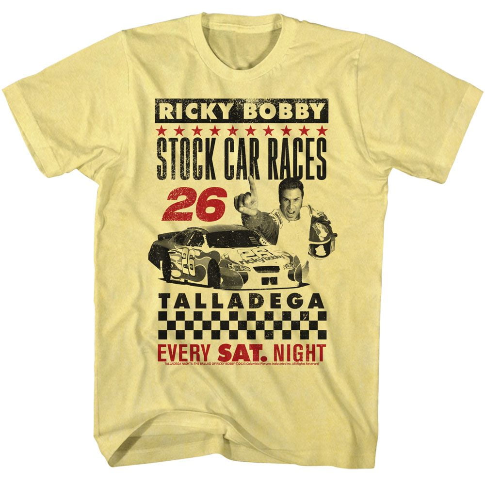 Talladega Nights Stock Car Races Yellow Heather T-Shirt - Walmart.com, image size:1000x1000