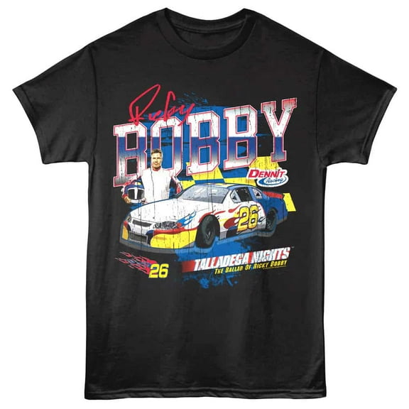 Talladega Nights Vintage Ricky Bobby Men's T Shirt (Black, Adult3XL)