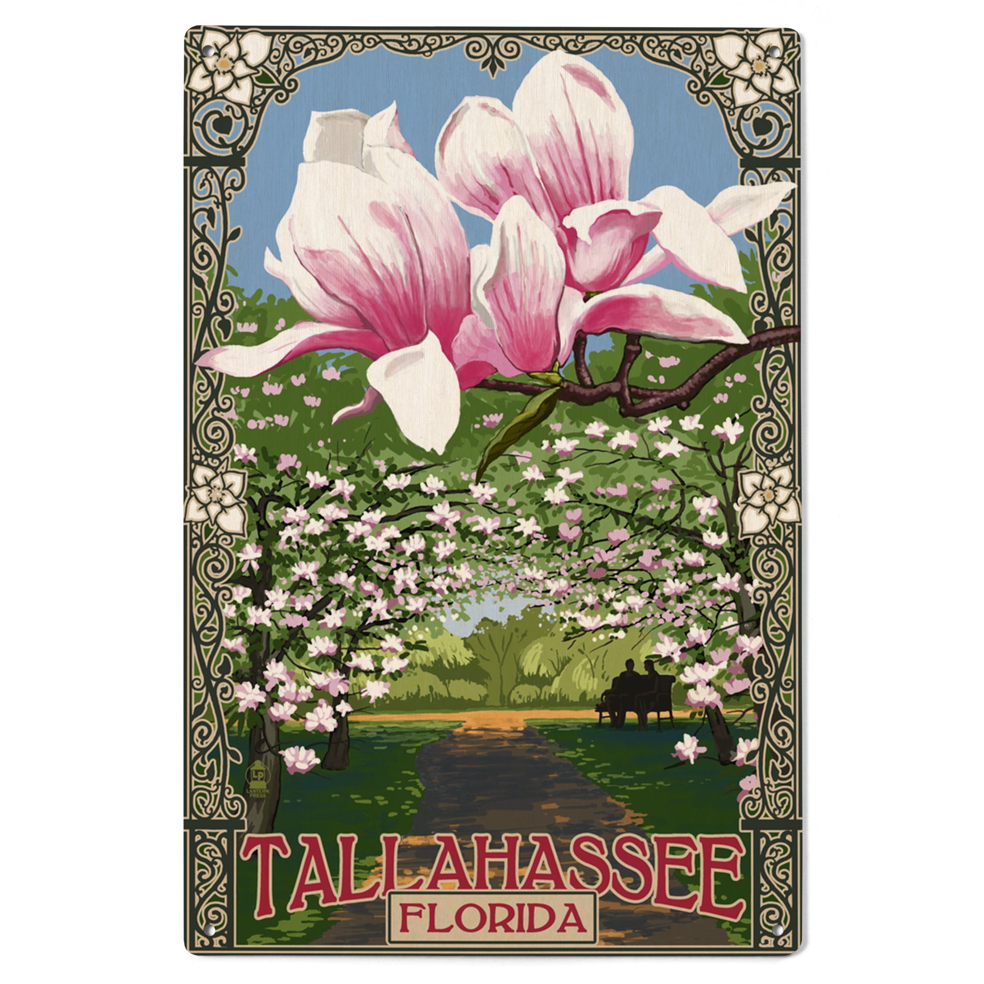 Tallahassee, Florida, Magnolia Trees Birch Wood Wall Sign (6x9 Rustic Home Decor, Ready to Hang