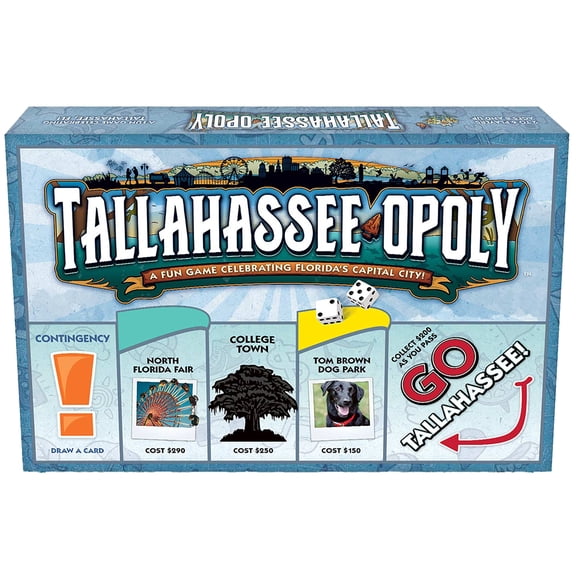 Late For The Sky: Tallahassee-Opoly - City Opoly-Style Board Game, Florida Attractions, Family Strategy, 2-6 Players, Traditional or 1hr Version