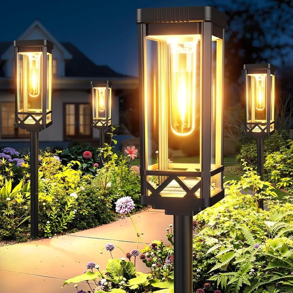 Taller Solar Pathway Lights Outdoor, 8 Pack Upgraded Brighter Solar Garden Lights Solar Powered, Up To 15 Hours Outdoor Solar Lights for Yard Landscape Lighting Path Walkway Driveway Sidewalk