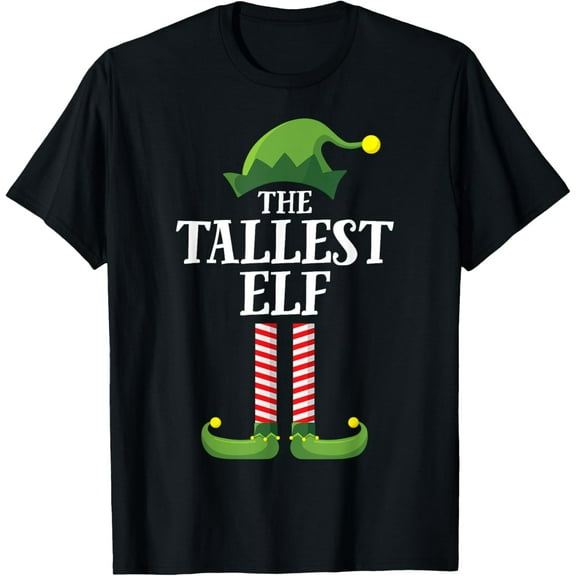 Tallest Elf Matching Family Group Christmas Party Pyjamas T-Shirt