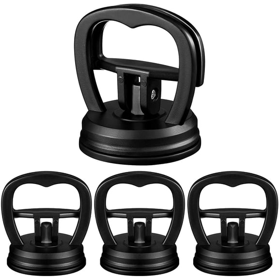 Tallew 4 Pcs Suction Car Dent Puller, Powerful Auto Suction Cup Dent Puller Repair Tool Remover Kit for Glass Tiles Mirror, Granite Lifting and Objects Moving(Black)