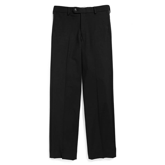 Tallia Boy's 4-22 Wool Blend Flat Front Dress Pant - Regular & Husky Sizes 10 Husky, Black