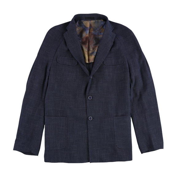 Tallia Mens Raglan Sport Coat, Blue, 46 Regular