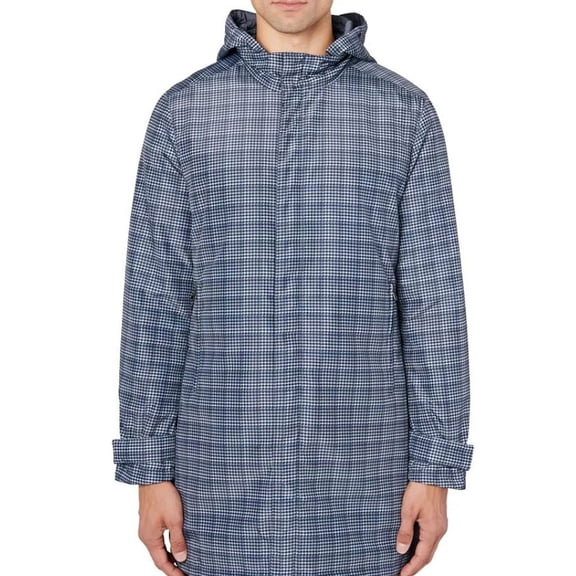 Tallia Men's Slim-Fit Water-Resistant Reversible Hooded Trench Coat, Large
