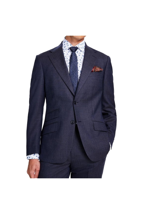 Mens Slim Fit Stretch Two Button Blazer Jacket, Blue, 36 Short