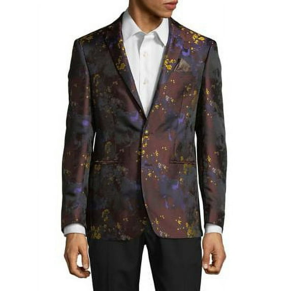 Tallia Mens Abstract Floral Two Button Blazer Jacket, Multicoloured, 40 Short