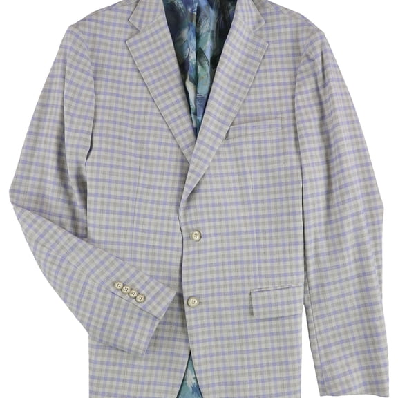 Tallia Mens Checkered Coat, Multicoloured, 44 Long