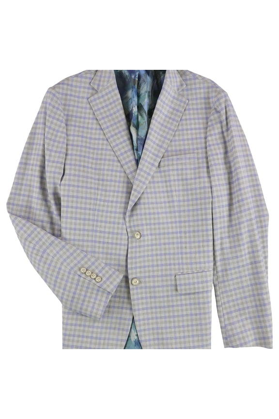 Mens Checkered Coat, Multicoloured, 44 Long