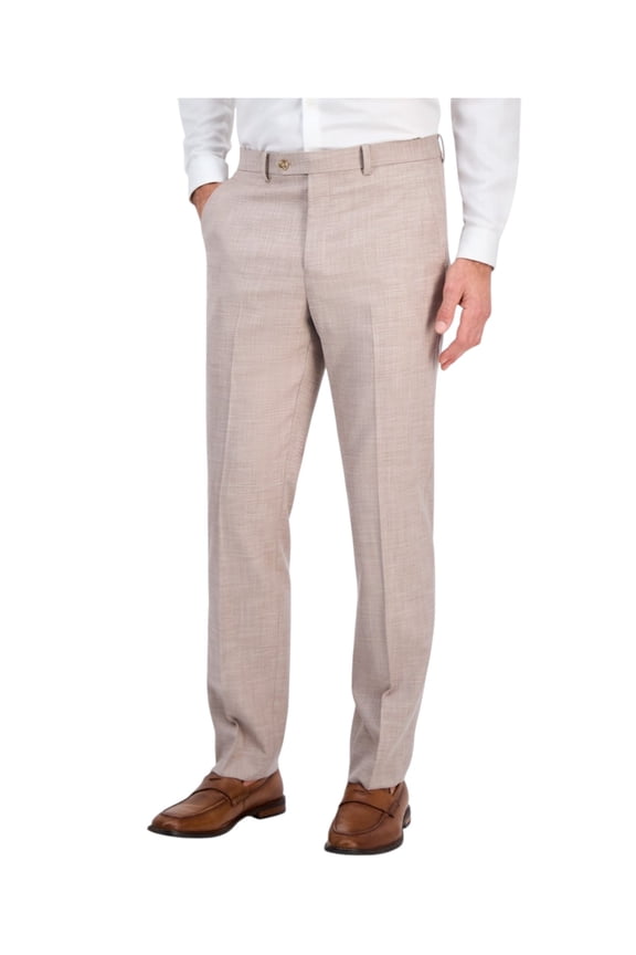Mens Classic fit Dress Pants 34 / 32 Tan Beige Solid