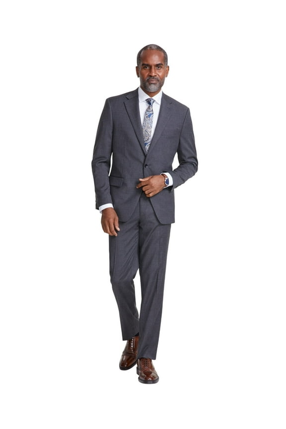 Mens Classic fit Suit Jacket Blazer 40 R Charcoal Grey Solid