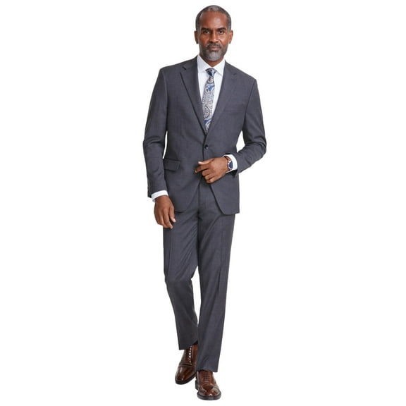 Tallia Mens Classic fit Suit Jacket Blazer 44 S Dark Grey Solid