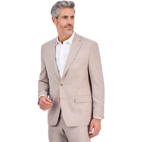 Tallia Mens Classic fit Suit Jacket Blazer 46 S Beige Solid Stretch