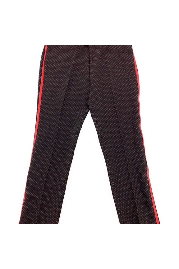 Mens Dot Stretch Dress Pant Slacks, Black, 36W x 30L