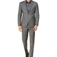 thumbnail image 1 of Tallia Mens Double Windowpane Two Button Blazer Jacket, Grey, 42 Short, 1 of 2