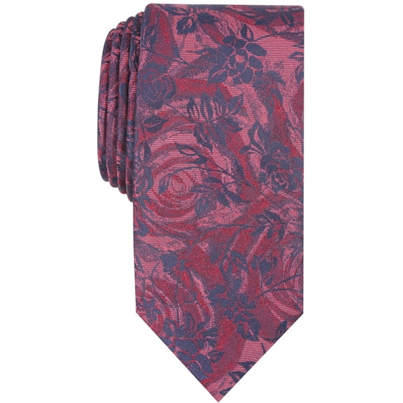 Tallia Mens Harper Floral Self-tied Necktie, Red, One Size