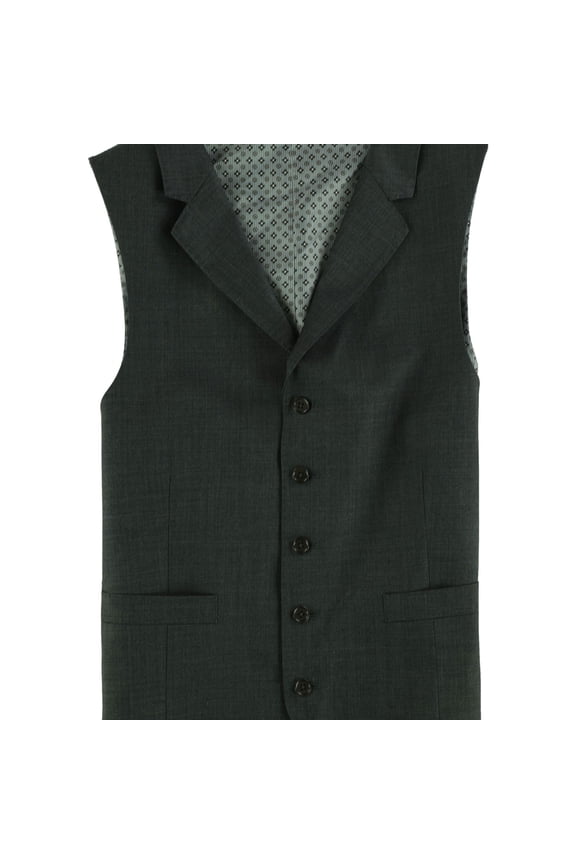 Mens Heathered Five Button Vest, Grey, 44 Long