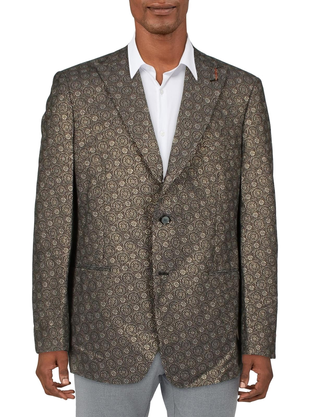 Fitted Discounted Sale Slim Cut 2 Button Shiny Flashy Metallic Slim Fit & Slim  Silver Sharkskin Suit main image 0