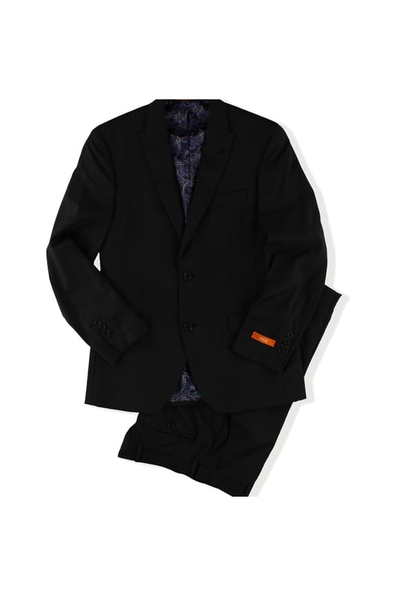 Mens Pinstripe Two Button Formal Suit, Grey, 38 Regular / 38W x UnfinishedL