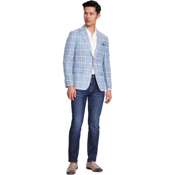 Tallia Mens Plaid Coat, Multicoloured, 42 Long