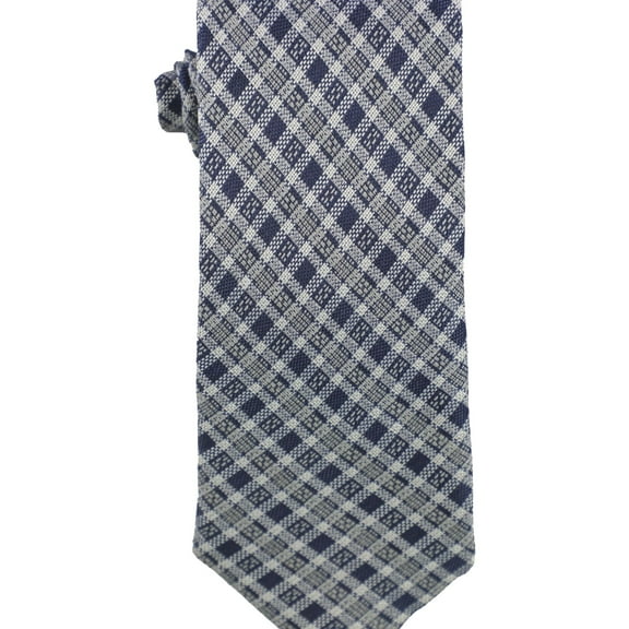 Tallia Mens Plaid Self-tied Necktie, Blue, One Size