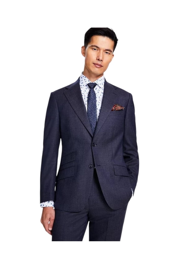 Men's Slim-Fit Stretch Solid Suit Jacket Blue Solid 38R B4HP