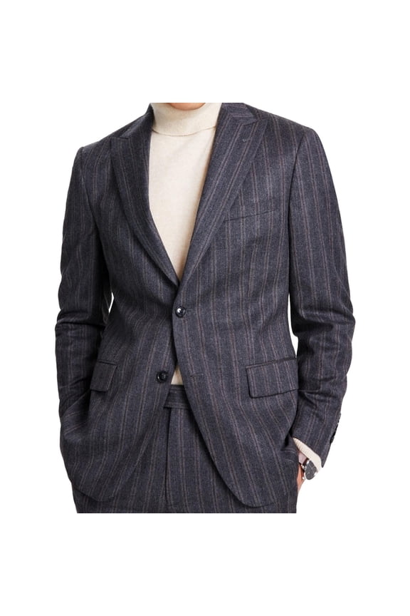 Mens Slim Fit Stretch Two Button Blazer Jacket, Grey, 36