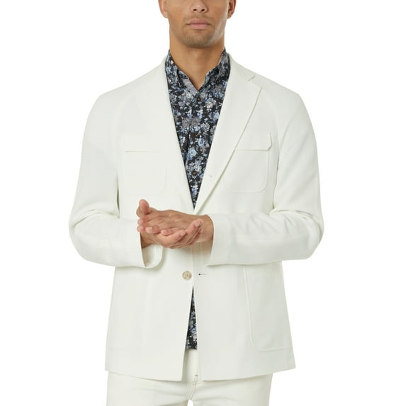 Tallia Mens Slim-Fit Textured Sport Coat White 38R