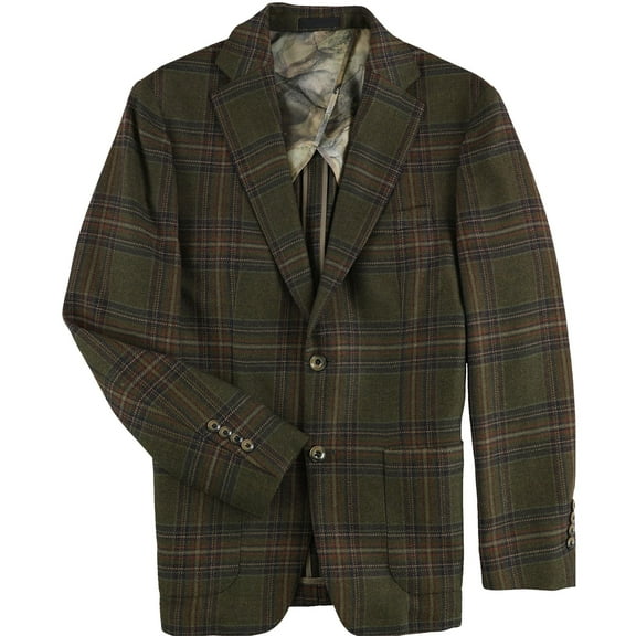 Tallia Mens Slim Fit Wool Blend Two Button Blazer Jacket, Brown, 40 Regular