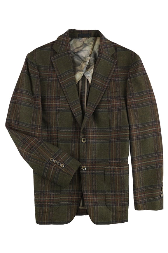 Mens Slim Fit Wool Blend Two Button Blazer Jacket, Brown, 40 Regular