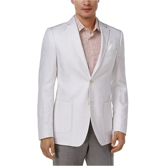 Tallia Mens Tonal Two Button Blazer Jacket, White, Big & Tall, 42 Regular