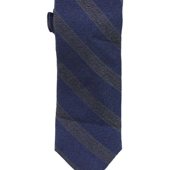 Tallia Mens Wide Stripe Self-tied Necktie, Blue, One Size
