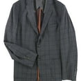 thumbnail image 1 of Tallia Mens Windowpane Two Button Blazer Jacket, Grey, 40 Short, 1 of 2