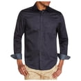 thumbnail image 1 of Tallia Sport Mens Printed Point Collar Button-Down Shirt Black S, 1 of 2