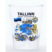 Tallinn Estonia Landmarks and Icons Collage Shot Glass