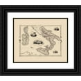 thumbnail image 1 of Tallis 14x12 Black Ornate Wood Framed with Double Matting Museum Art Print Titled - Southern Italy - Tallis 1851, 1 of 4