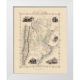 thumbnail image 1 of Tallis 15x18 White Modern Wood Framed Museum Art Print Titled - South America La Plata Uruguay - Tallis 1851, 1 of 4