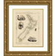 thumbnail image 1 of Tallis 20x24 Gold Ornate Wood Framed with Double Matting Museum Art Print Titled - Oceania New Zealand - Tallis 1851, 1 of 4